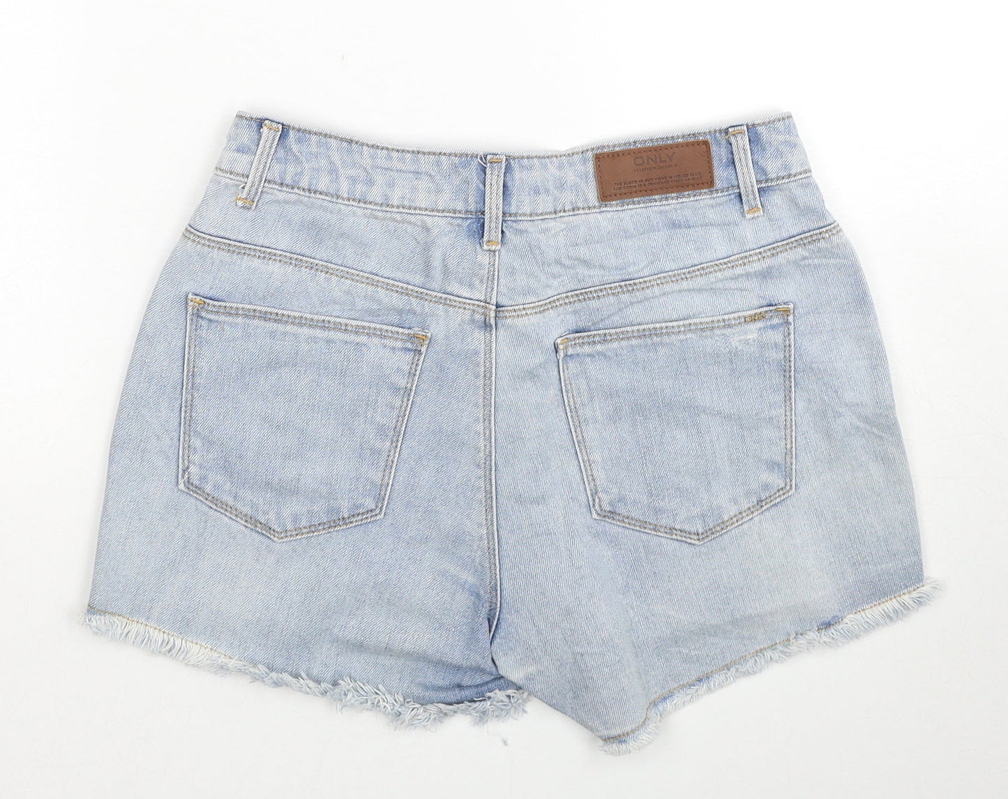 Only Womens Blue Cotton Hot Pants Shorts Size 29 in Regular Zip