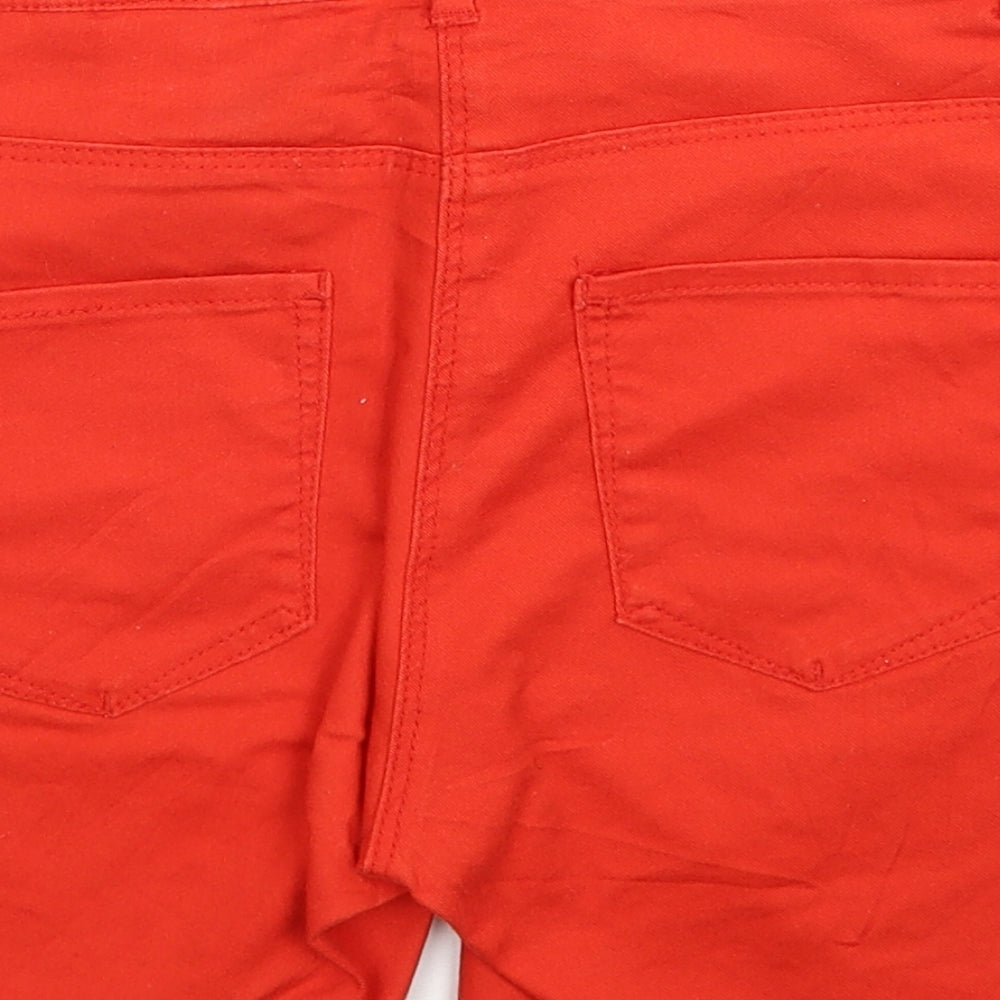 Divided by H&M Womens Red Cotton Bermuda Shorts Size 6 Regular Zip
