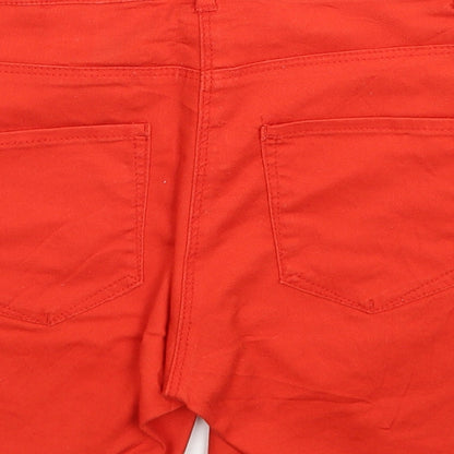 Divided by H&M Womens Red Cotton Bermuda Shorts Size 6 Regular Zip