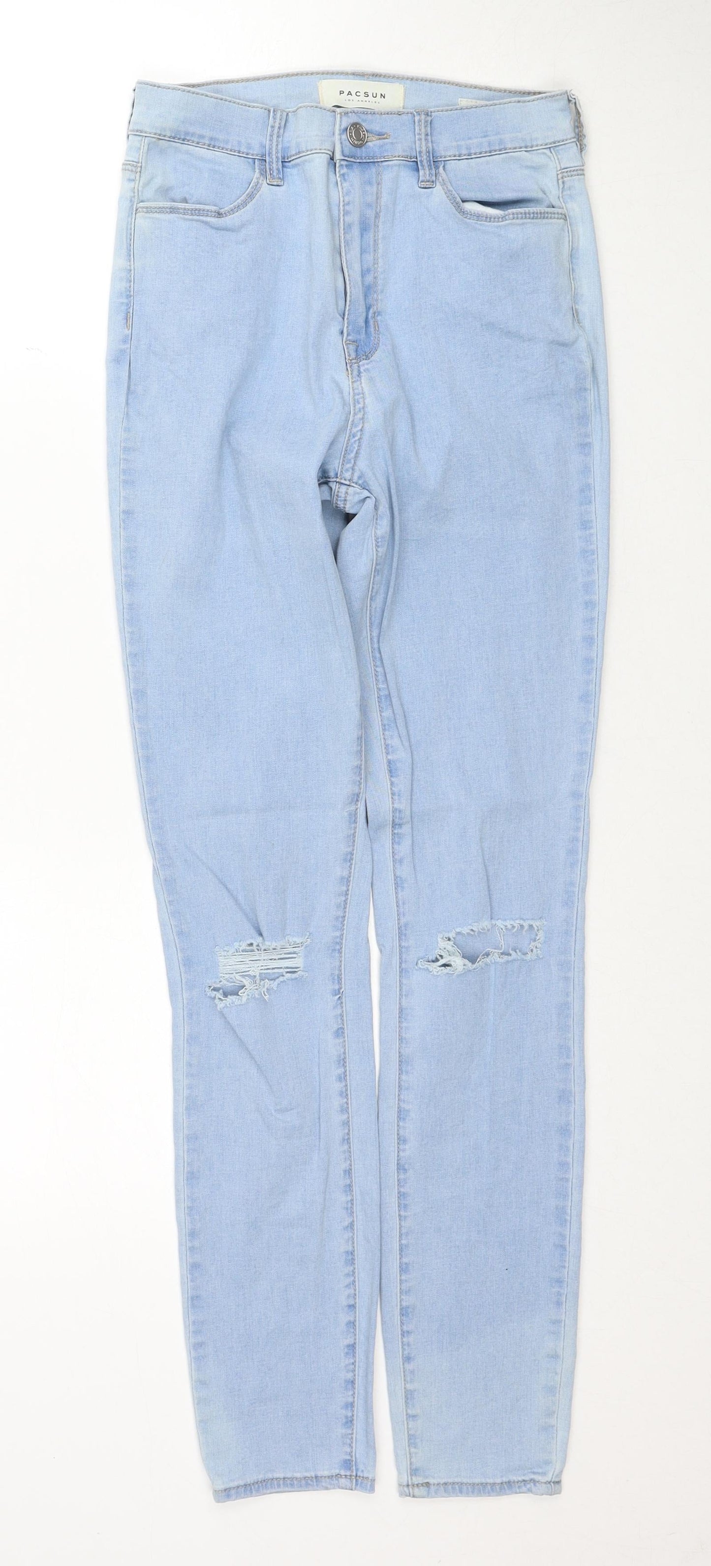 Womens UK Size 25 in PacSun Regular Fit Straight Blue Jeans