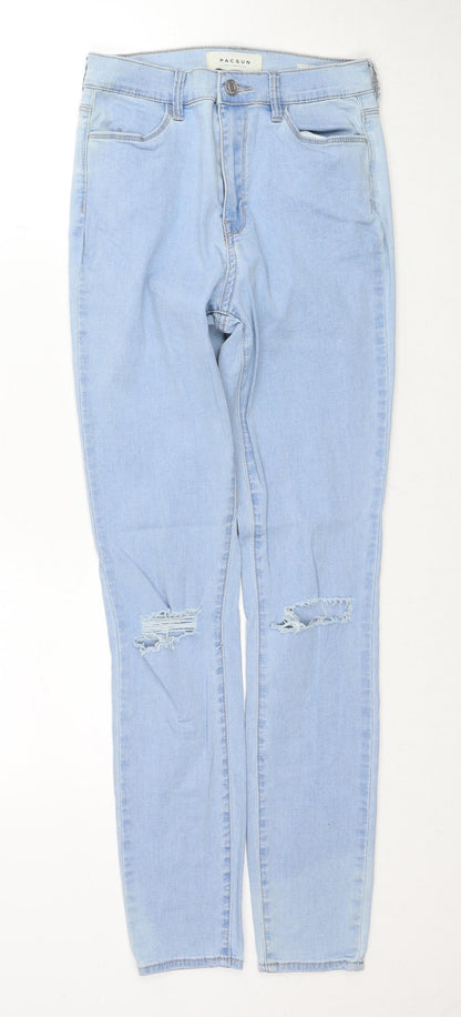 Womens UK Size 25 in PacSun Regular Fit Straight Blue Jeans