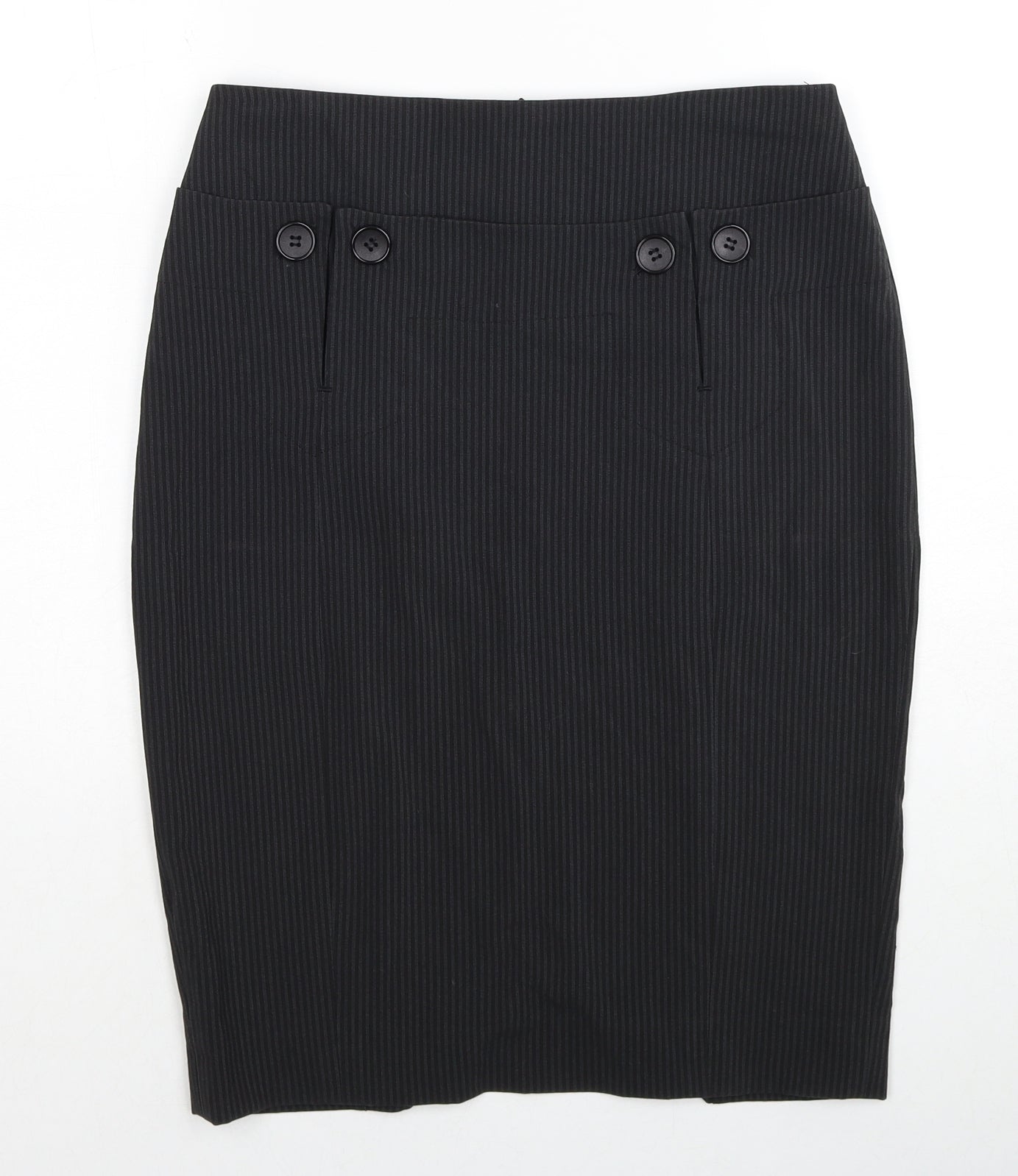 MK One Womens Grey Striped Polyester Straight & Pencil Skirt Size 8 Zip