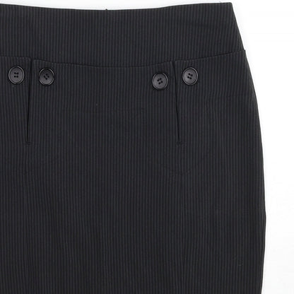 MK One Womens Grey Striped Polyester Straight & Pencil Skirt Size 8 Zip