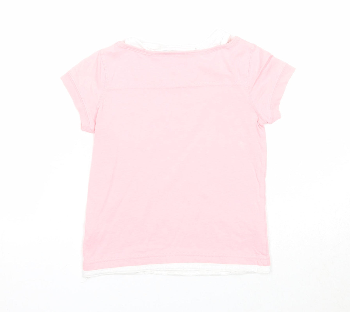 Sonoma Girls Pink Cotton Basic T-Shirt Size 6 Years Round Neck Pullover