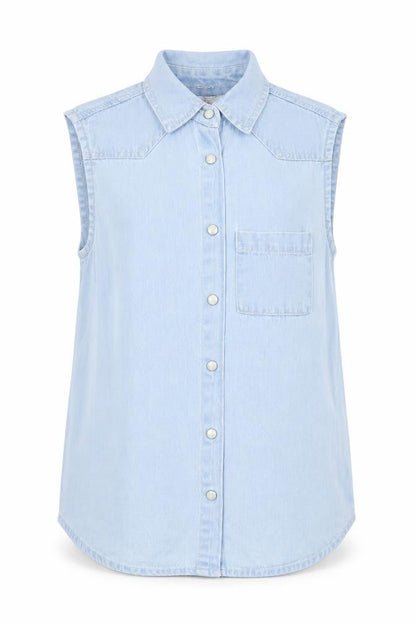 Sophie Girls Blue Cotton Basic Button-Up Size 12-13 Years Collared Snap