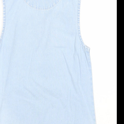 Sophie Girls Blue Cotton Basic Button-Up Size 12-13 Years Collared Snap
