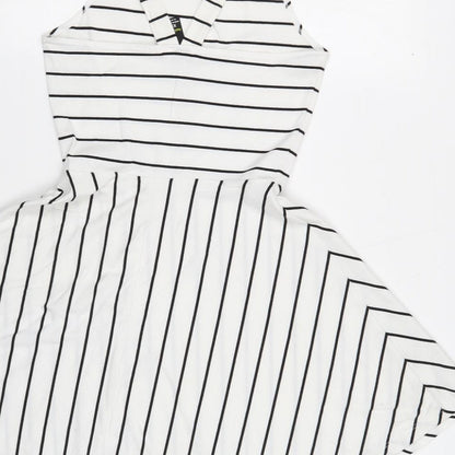 FACTORIE Womens White Striped Cotton Skater Dress Size XS Round Neck Pullover