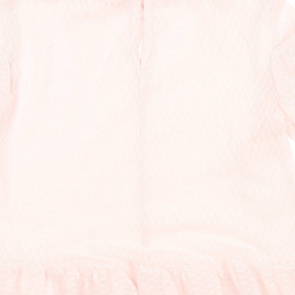 Miss Selfridge Womens Pink Polyester Basic Blouse Size 8 Mock Neck