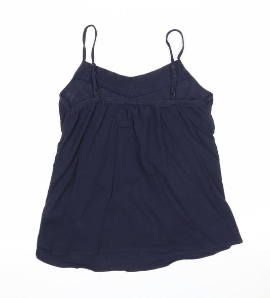 Papaya Womens Blue Cotton Basic Tank Size 8 V-Neck