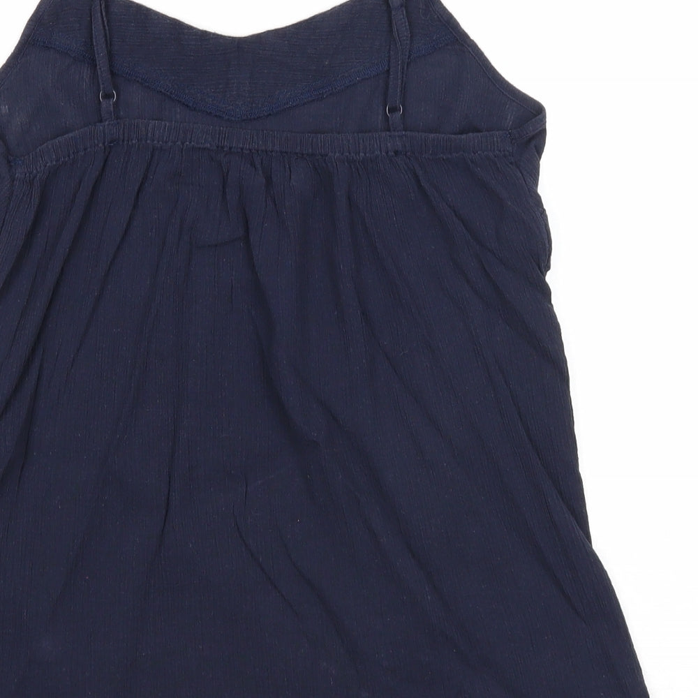 Papaya Womens Blue Cotton Basic Tank Size 8 V-Neck