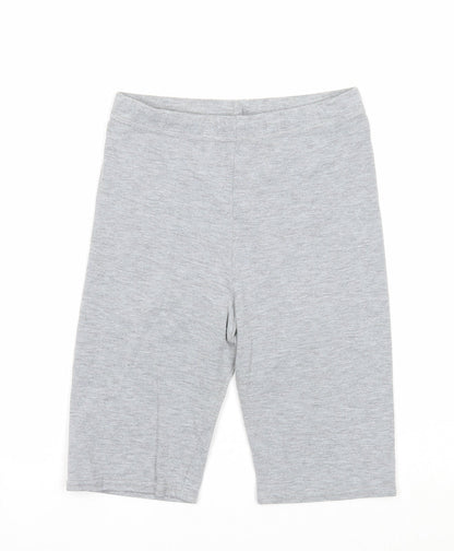 PRETTYLITTLETHING Womens Grey Viscose Biker Shorts Size 8 Regular Pull On