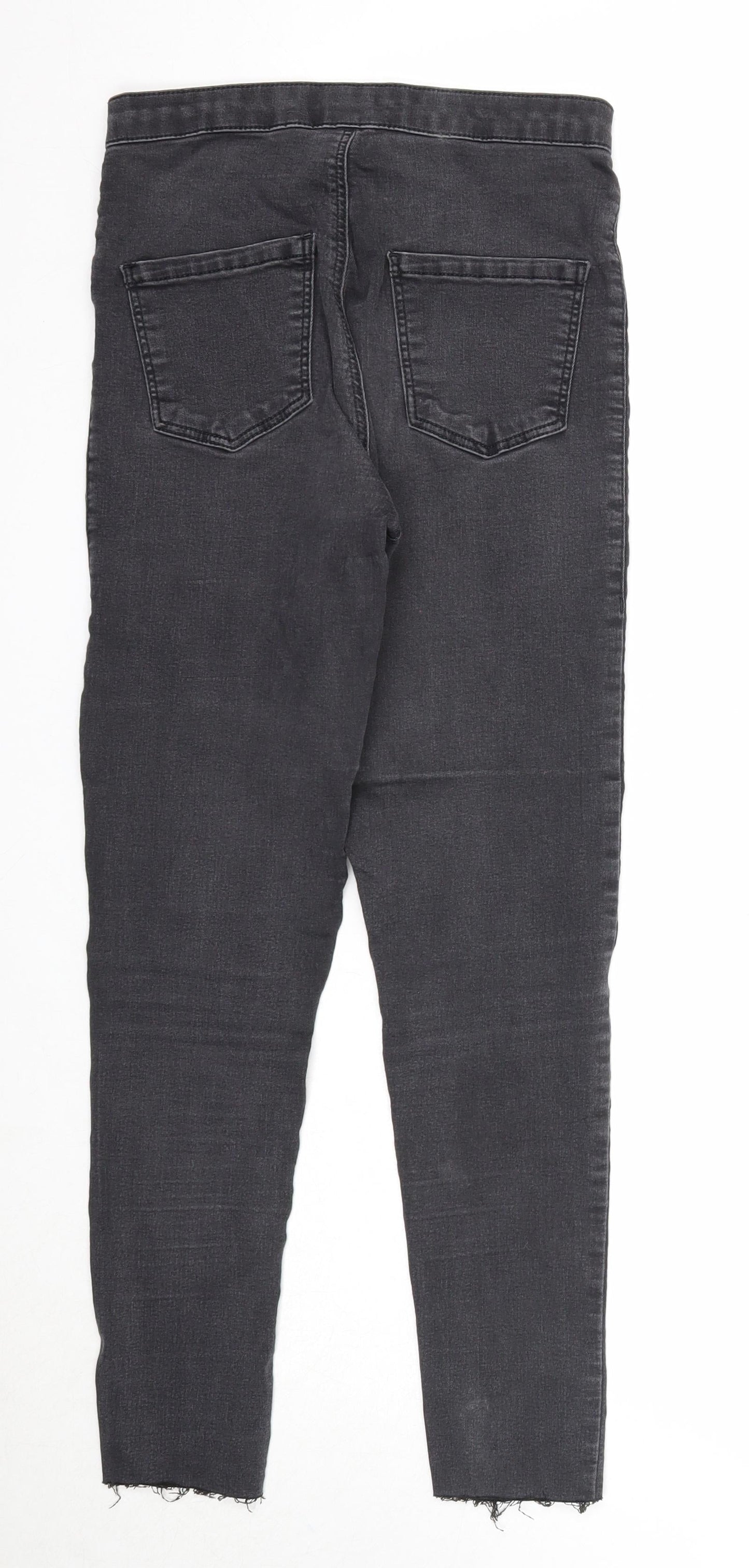 Topshop Womens Black Cotton Skinny Jeans Size 28 in L30 in Regular Zip