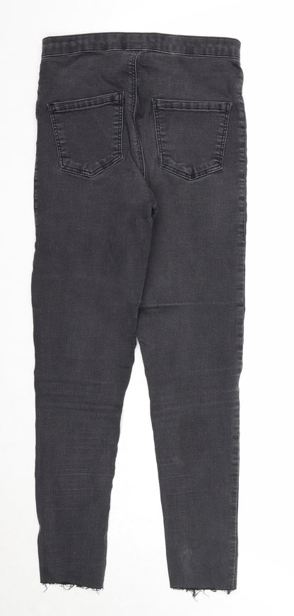 Topshop Womens Black Cotton Skinny Jeans Size 28 in L30 in Regular Zip