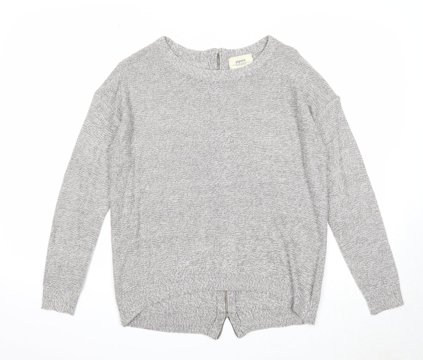 Womens UK Size S Papaya Grey Pullover Jumper