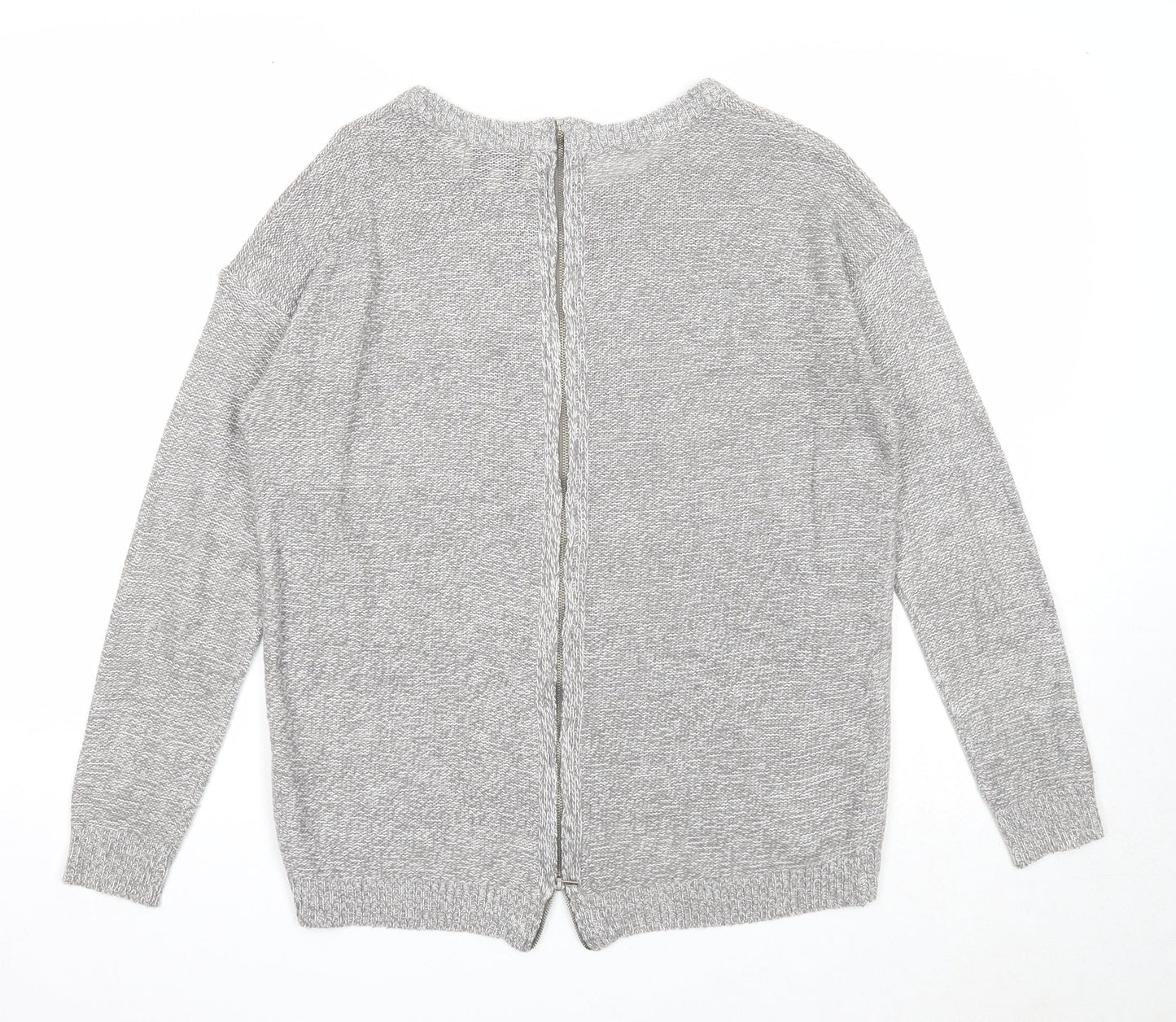 Womens UK Size S Papaya Grey Pullover Jumper