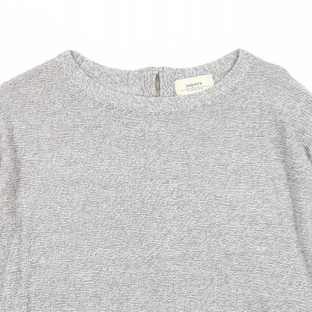 Womens UK Size S Papaya Grey Pullover Jumper