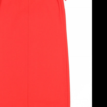 Papaya Womens Red Polyester A-Line Size 8 Round Neck Zip