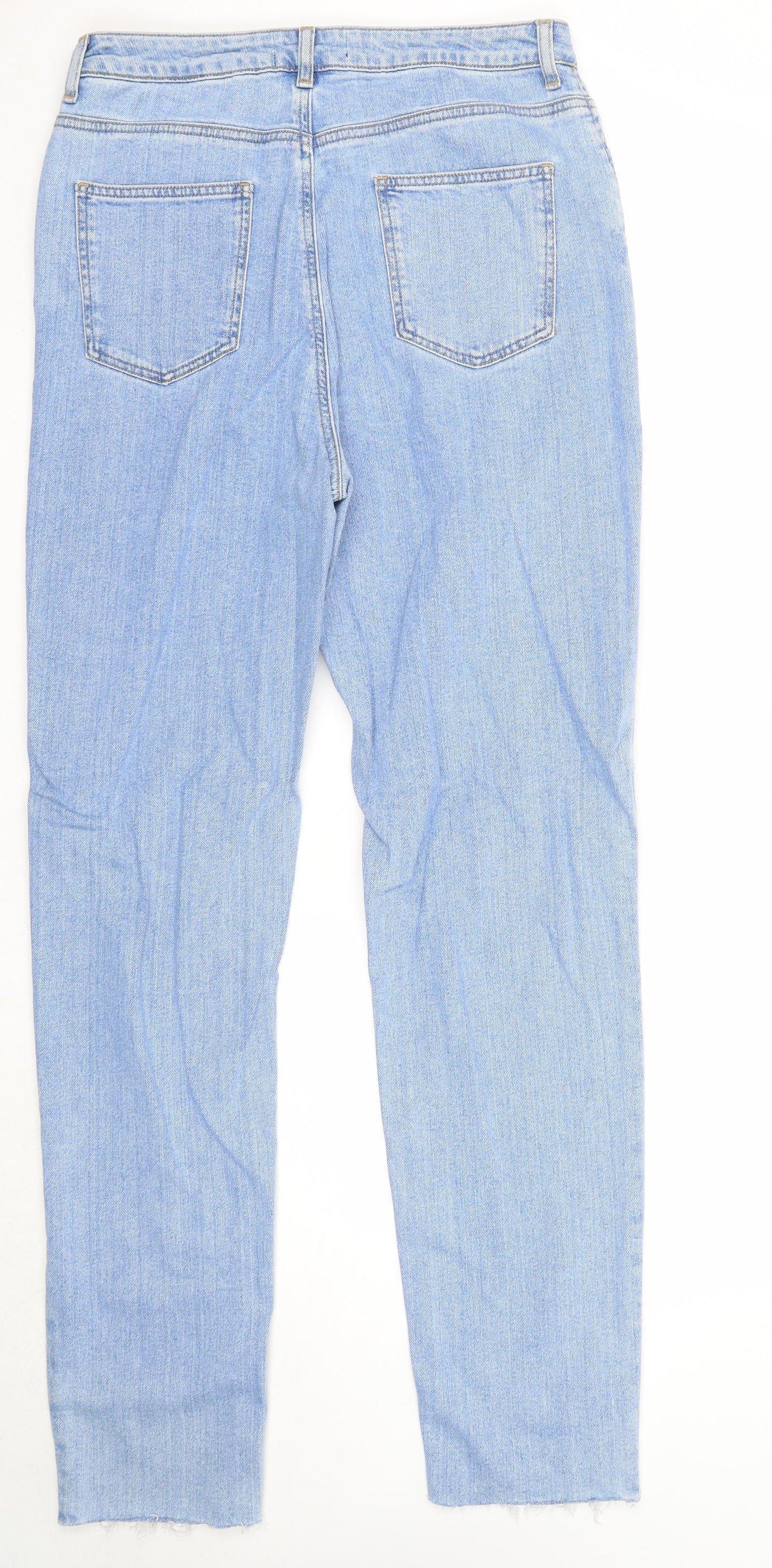 ASOS Mens Blue Cotton Straight Jeans Size 32 in L36 in Regular Zip