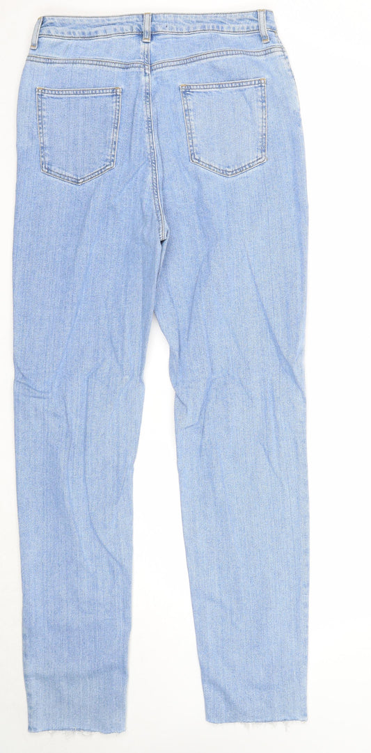 ASOS Mens Blue Cotton Straight Jeans Size 32 in L36 in Regular Zip