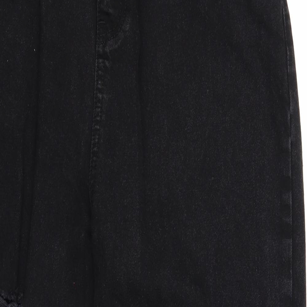 ASOS Womens Black Cotton Straight Jeans Size 32 in L28 in Regular Zip