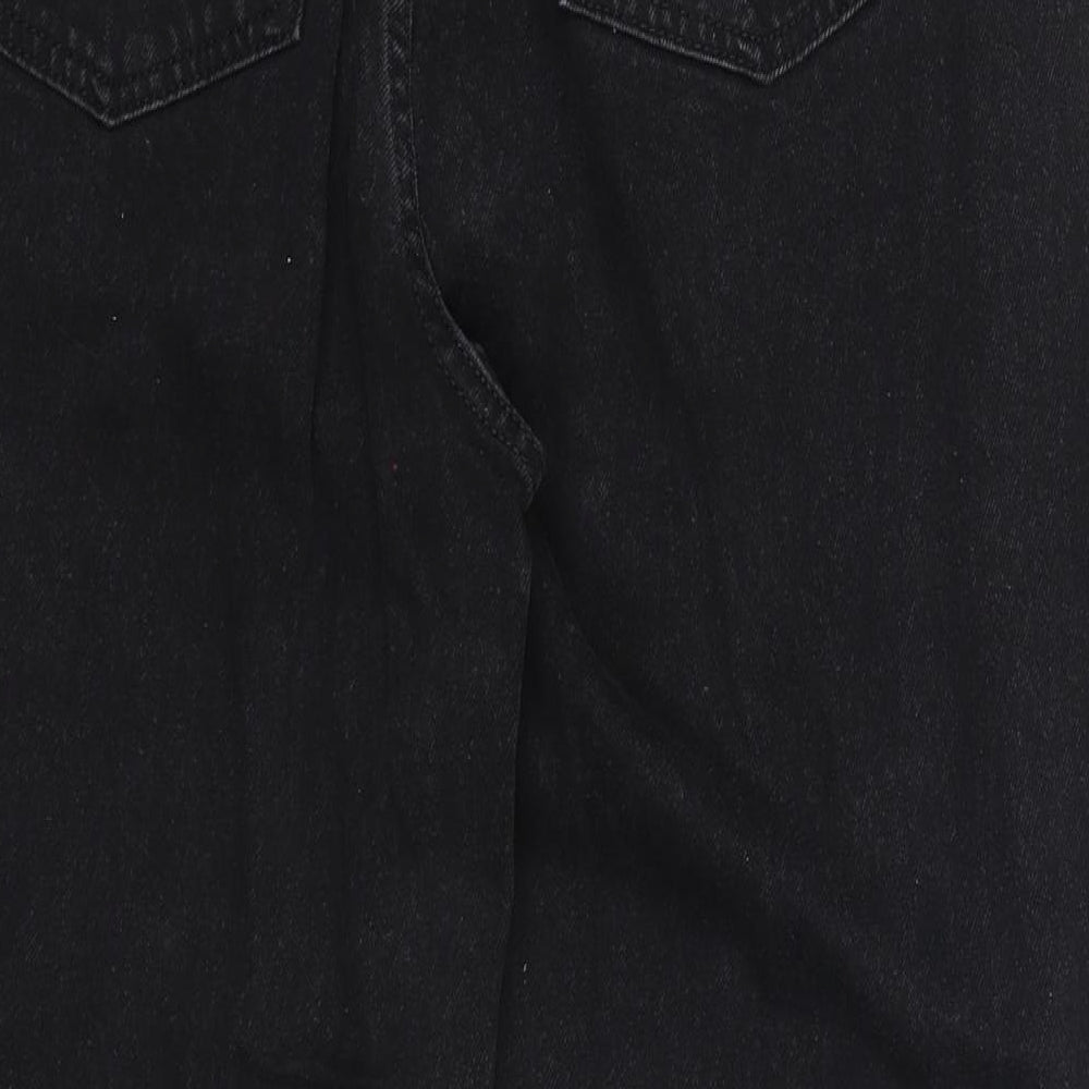 ASOS Womens Black Cotton Straight Jeans Size 32 in L28 in Regular Zip