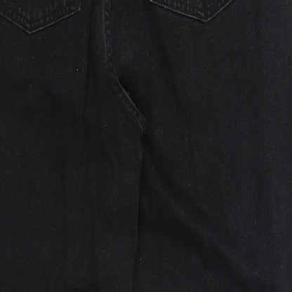 ASOS Womens Black Cotton Straight Jeans Size 32 in L28 in Regular Zip