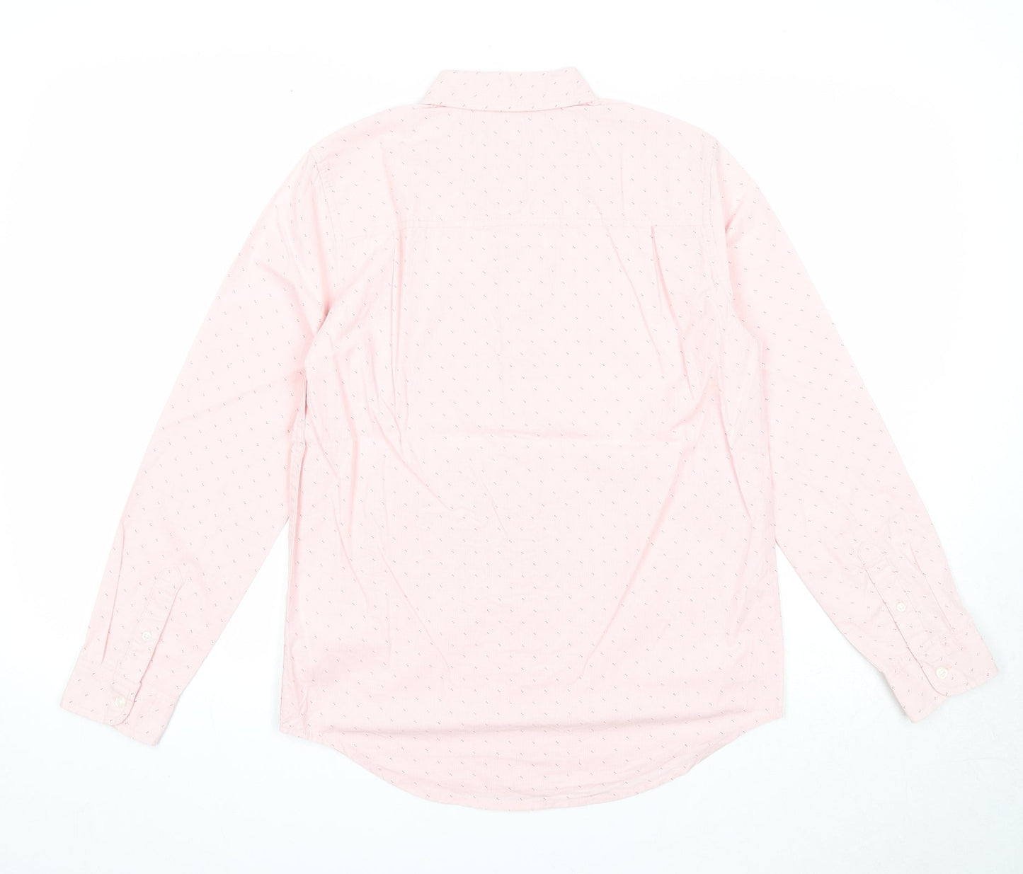 Mens UK Size 14 Place Pink  Button-Up Long Sleeve Casual Shirt
