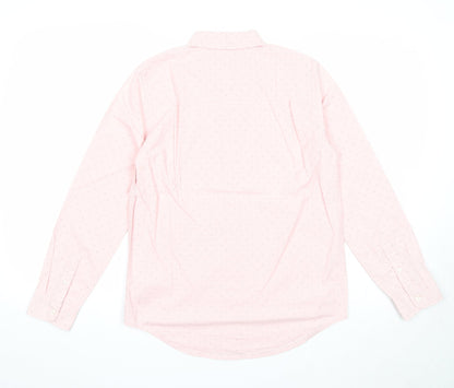 Mens UK Size 14 Place Pink  Button-Up Long Sleeve Casual Shirt