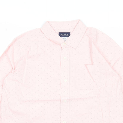 Mens UK Size 14 Place Pink  Button-Up Long Sleeve Casual Shirt