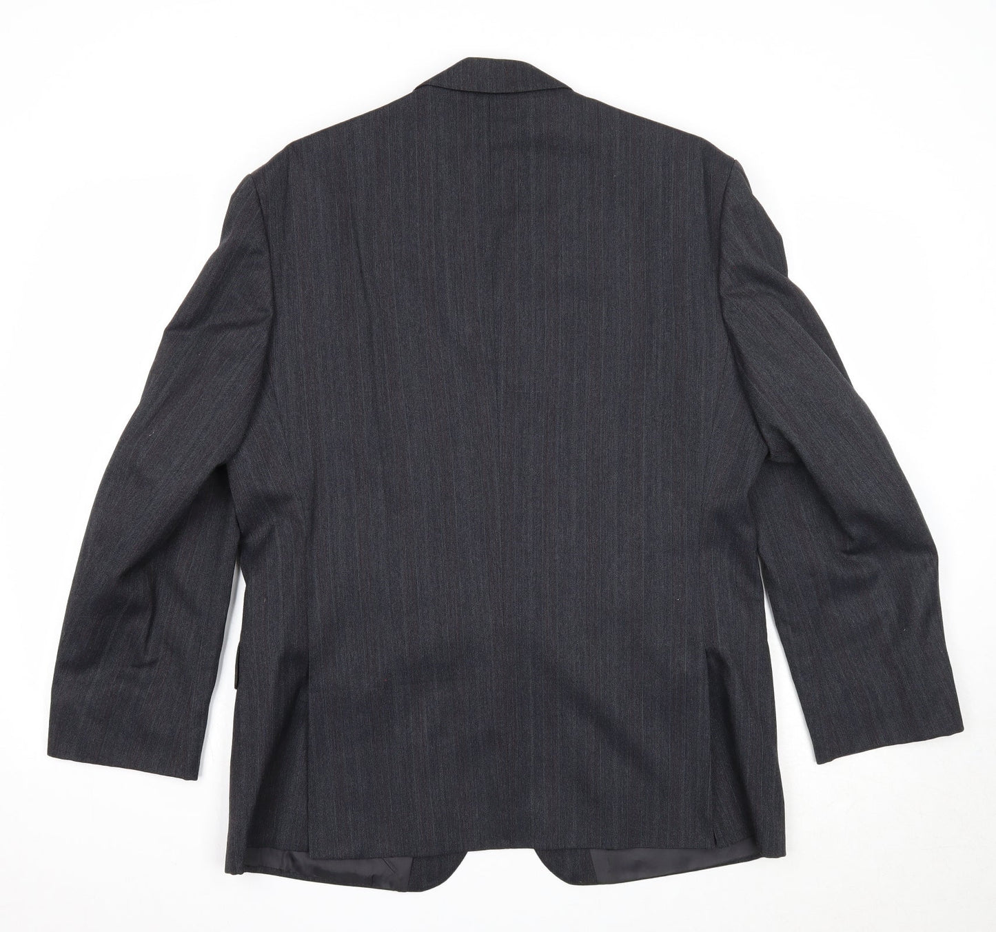 Mens UK Size 42 Pin Stripe Regular Black Suit Jacket