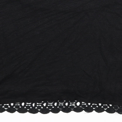 Lovely 153 Womens Black Boat Neck Viscose Pullover Jumper Size S