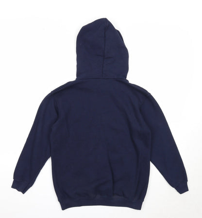 Fruit of the Loom Boys Blue Cotton Pullover Hoodie Size 9 Years Pullover - Size 9-11 Years