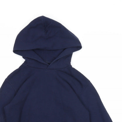 Fruit of the Loom Boys Blue Cotton Pullover Hoodie Size 9 Years Pullover - Size 9-11 Years