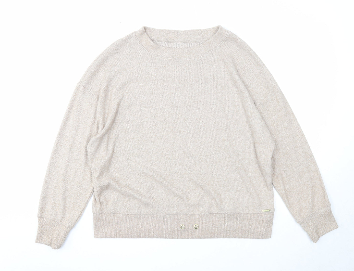 George Womens Beige Round Neck Polyester Pullover Jumper Size 12