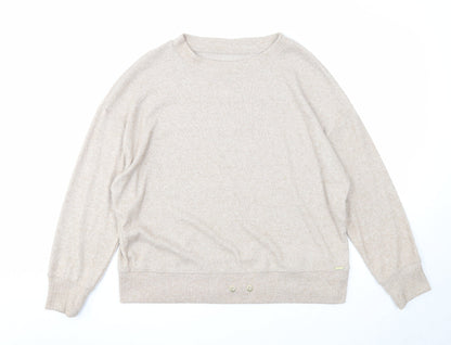 George Womens Beige Round Neck Polyester Pullover Jumper Size 12