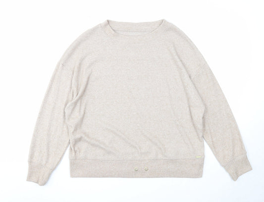 George Womens Beige Round Neck Polyester Pullover Jumper Size 12