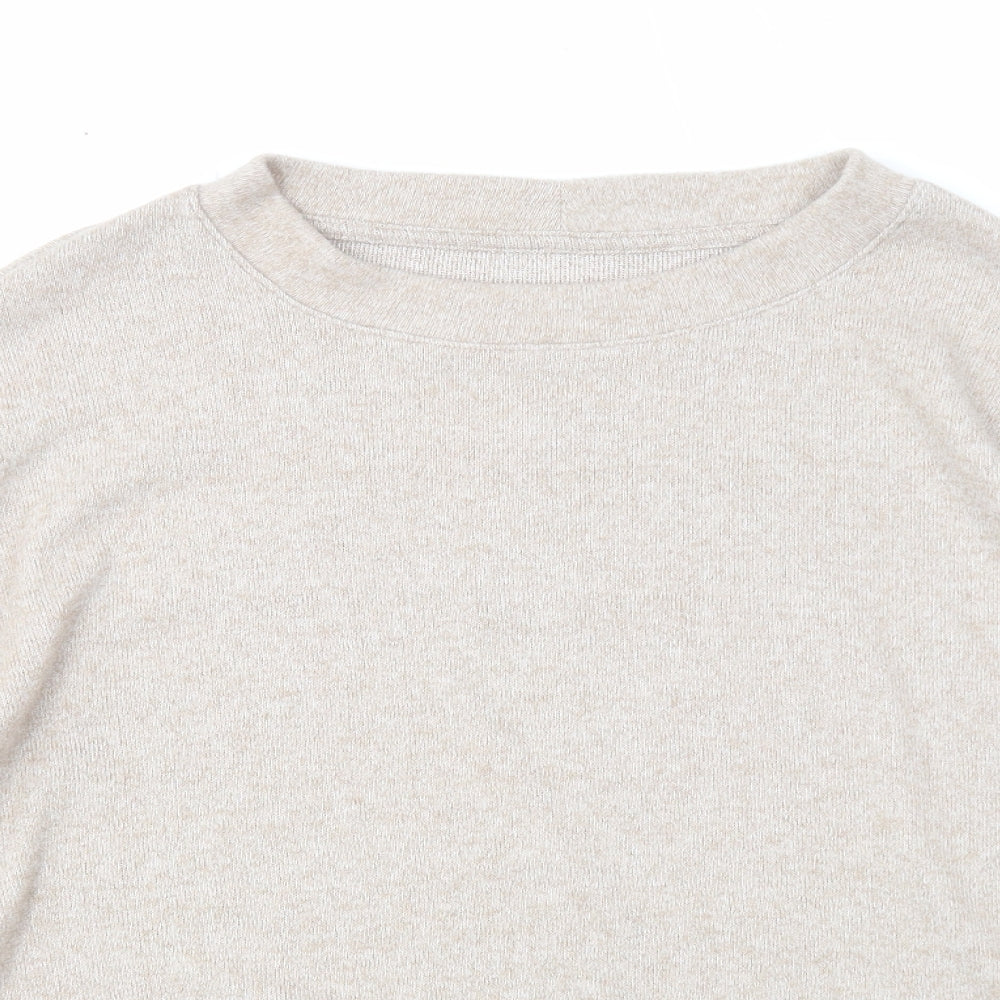 George Womens Beige Round Neck Polyester Pullover Jumper Size 12