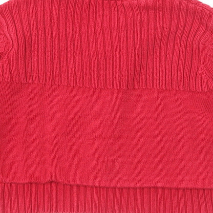 MC Baby Boys Red V-Neck Cotton Full Zip Jumper Size 6 Years Zip