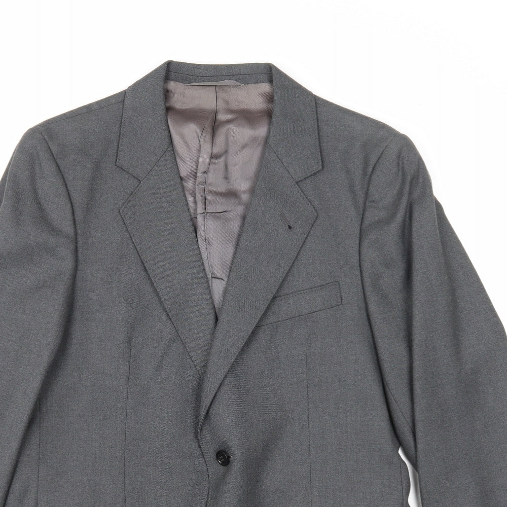 Mens UK Size 38 Preworn Regular Grey Suit Jacket