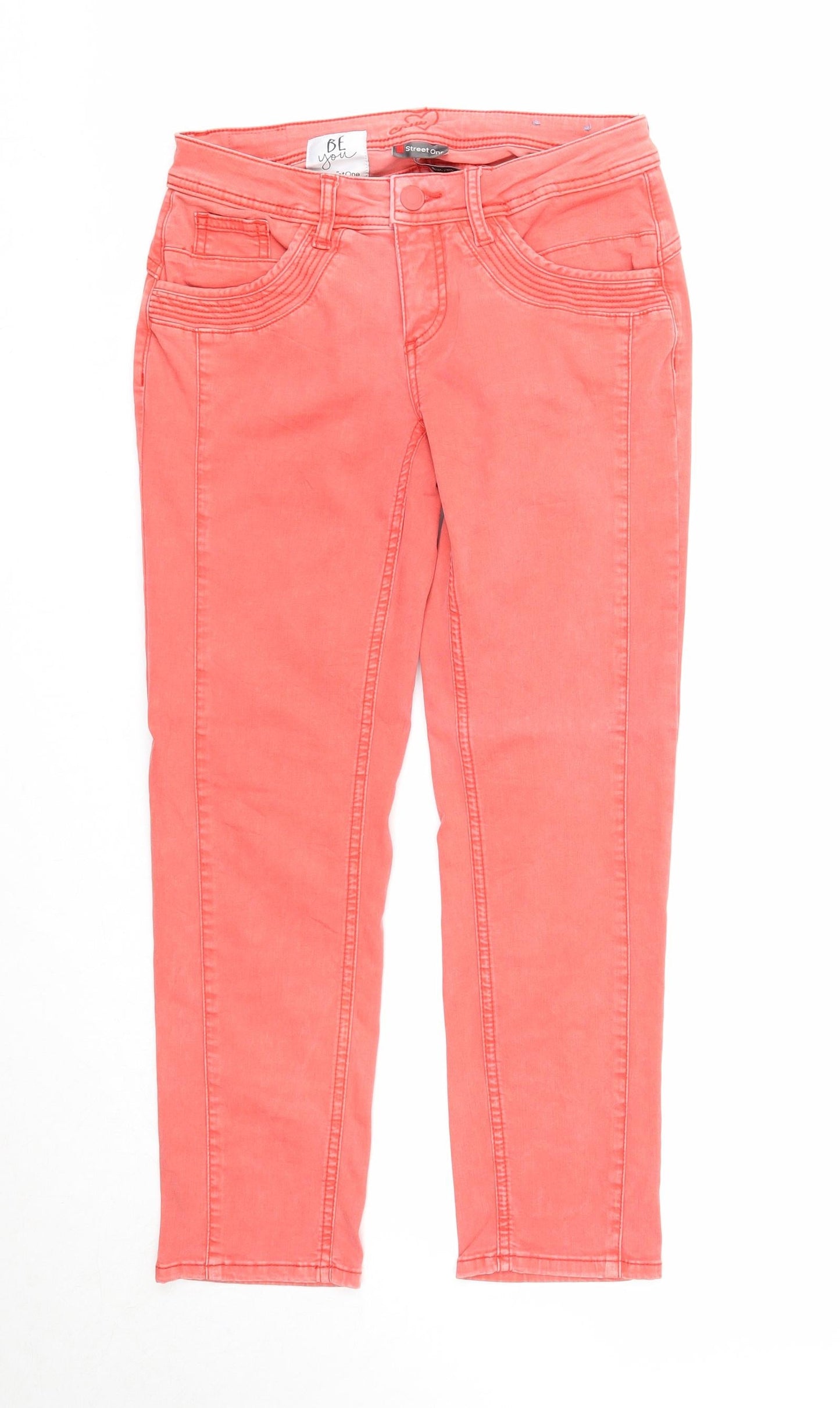 Womens UK Size 26 in Street One Regular Fit Straight Pink Jeans