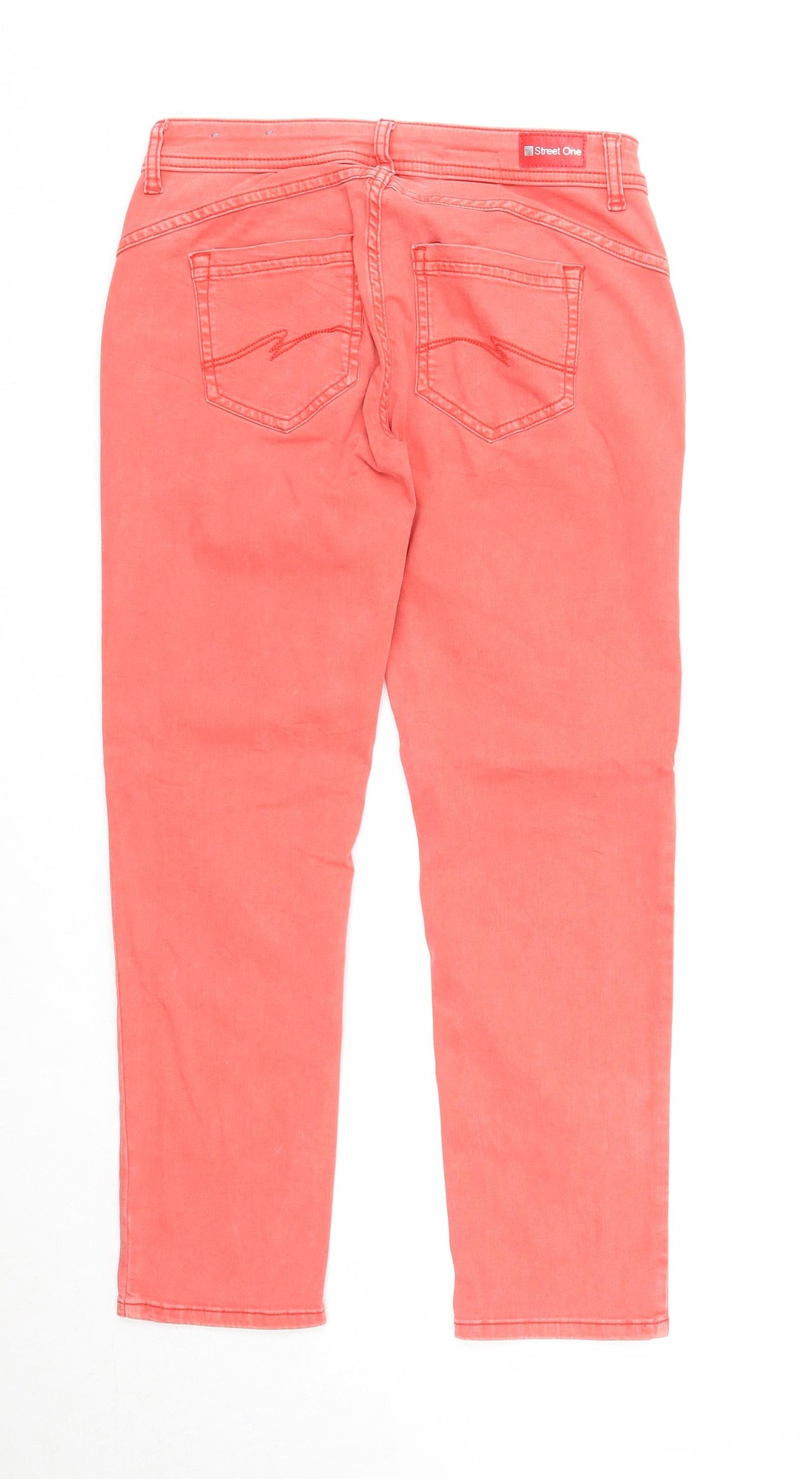 Womens UK Size 26 in Street One Regular Fit Straight Pink Jeans