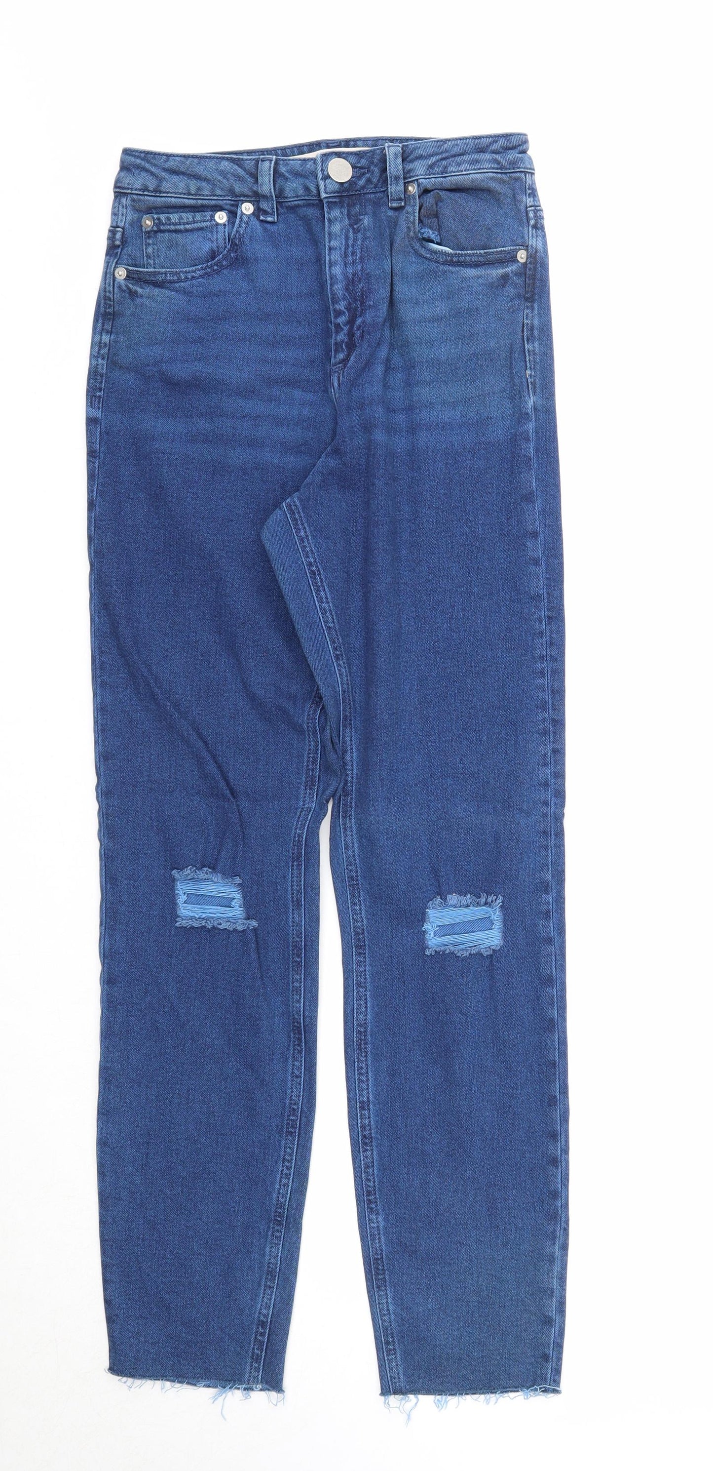 ASOS Mens Blue Cotton Straight Jeans Size 26 in L32 in Regular Zip
