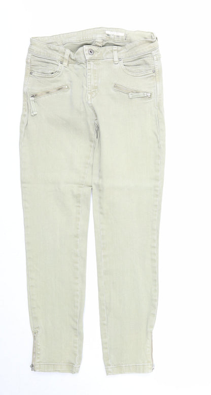 EDC Womens Green Cotton Straight Jeans Size 34 in Regular Zip