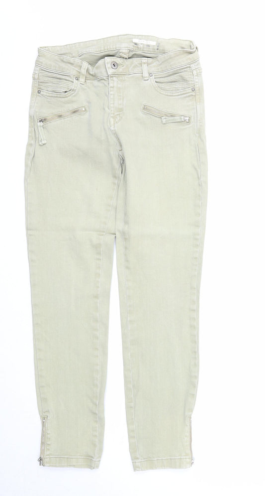 EDC Womens Green Cotton Straight Jeans Size 34 in Regular Zip