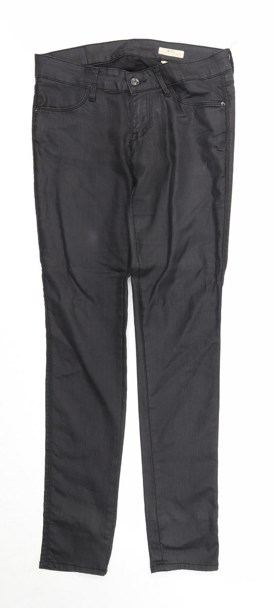 Womens UK Size 28 in H&M Regular Fit  Black Trousers