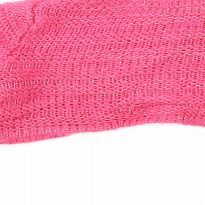 French Connection Girls Pink Round Neck Acrylic Cardigan Jumper Size 2 Years Button - Cropped