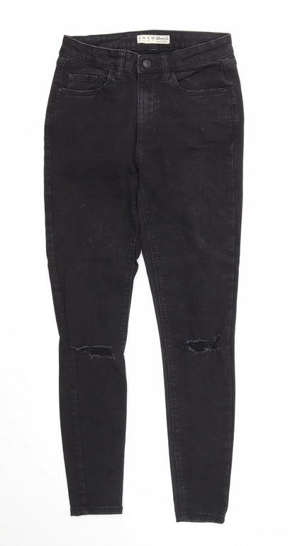 Denim & Co. Womens Black Cotton Skinny Jeans Size 8 Regular Zip