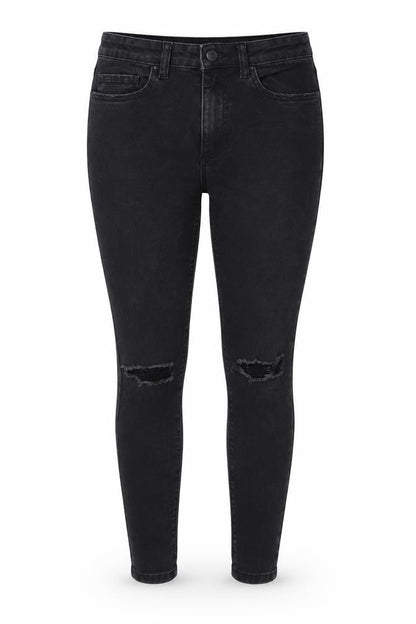 Denim & Co. Womens Black Cotton Skinny Jeans Size 8 Regular Zip