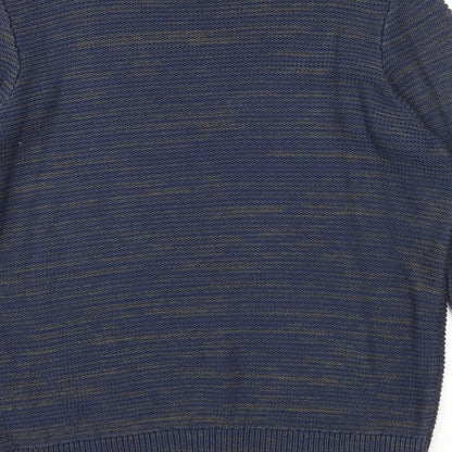 Topman Mens Blue Round Neck Cotton Pullover Jumper Size S Long Sleeve