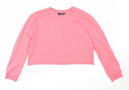 Jane Norman Womens Pink Cotton Pullover Sweatshirt Size L Pullover